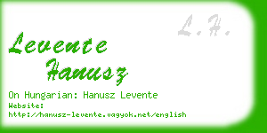 levente hanusz business card